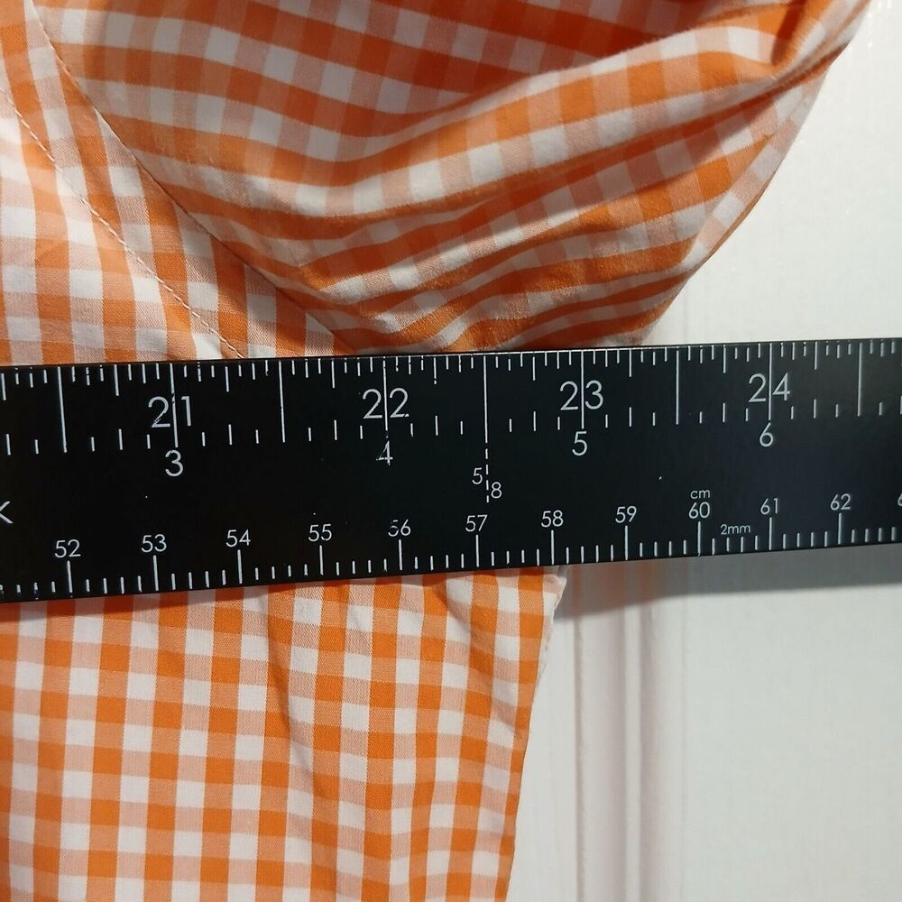 Tommy Bahama Dress Shirt Men L Orange Check Long Sleeve Button Up Pima Cotton - Picture 12 of 15
